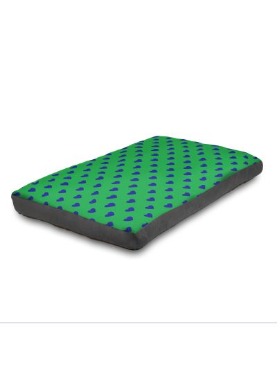 Green Hearts Dog Bed