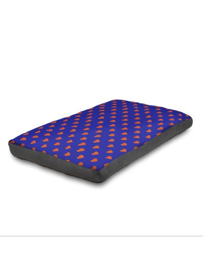 Blue Hearts Dog Bed