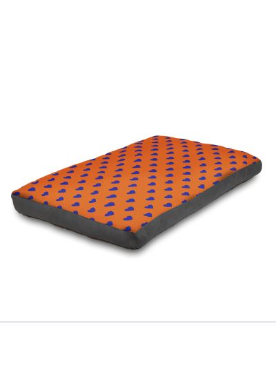 Orange Hearts Dog Bed